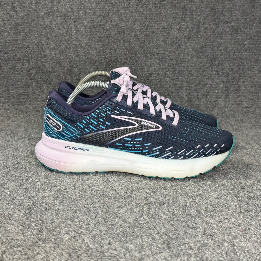 Brooks Glycerin 20 Running Shoes Women's 10 Peacoat Ocean Lilac Athletic Sneaker